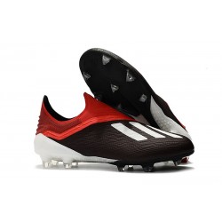 Adidas X 18+ FG Chaussures de Football Pour Hommes Noir Rouge Blanc