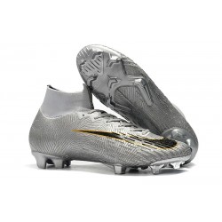 Nouvelles Chaussure Foot Nike Mercurial Superfly VI 360 Elite FG Argent Noir