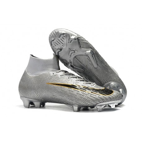 Nouvelles Chaussure Foot Nike Mercurial Superfly VI 360 Elite FG Argent Noir