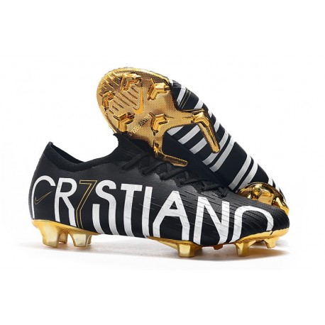 Cristiano Ronaldo CR7 Nike Mercurial Vapor 12 Elite FG Noir Or