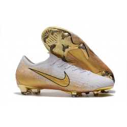 Nouvelle Chaussures de Football Nike Mercurial Vapor 12 Elite FG Blanc Or