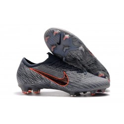 Nouvelle Chaussures de Football Nike Mercurial Vapor 12 Elite FG Gris Noir Orange