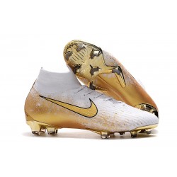 Crampons Football Nike Mercurial Superfly 6 Elite FG Blanc Or