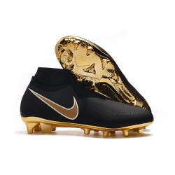 Nike Phantom Vision Elite DF FG Crampons de Foot Noir Or