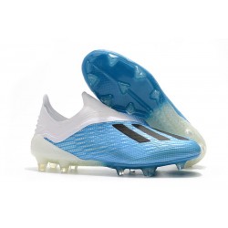 Nouvelles Chaussures de Football Adidas X 18+ FG Bleu Blanc Noir