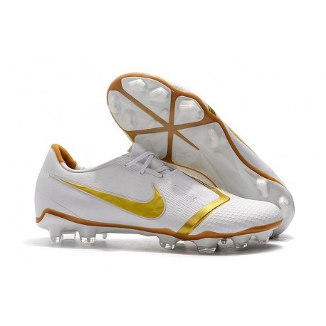 Nike Crampons Homme Phantom VNM Elite FG Blanc Or