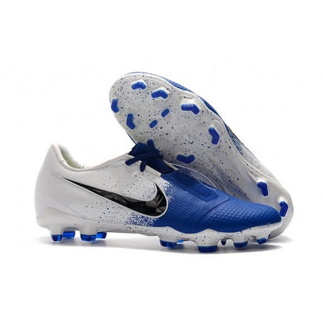 Nike Crampons Homme Phantom VNM Elite FG Blanc Bleu