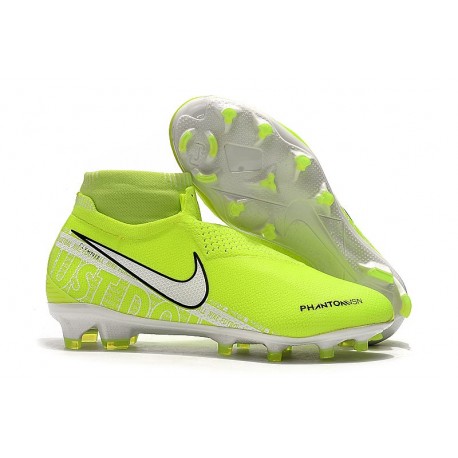 Nike Phantom Vision Elite DF FG Crampons de Foot Volt Blanc