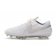 Chaussures de Foot Nike Tiempo Legend 8 Elite FG - Blanc Chrome Platine