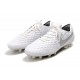 Chaussures de Foot Nike Tiempo Legend 8 Elite FG - Blanc Chrome Platine