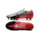 Crampons NEYMAR Nike Mercurial Vapor 13 Elite FG Chromé Noir Rouge Platine