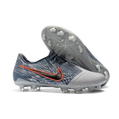 Nike Crampons Homme Phantom VNM Elite FG Gris Loup Noir Bleu