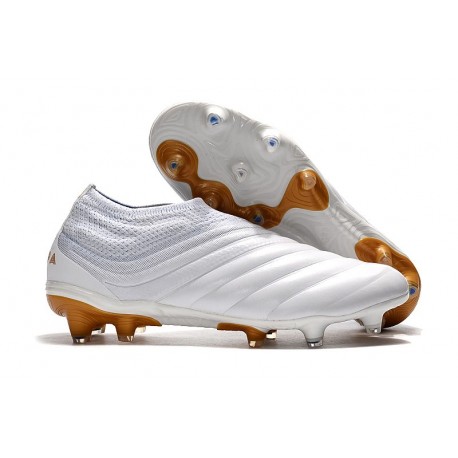Chaussures Pour Homme Adidas Copa 19+ FG Blanc Or