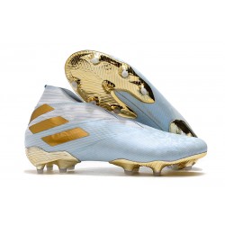 adidas Nemeziz 19+ FG Crampons de Football Bold Aqua Or Blanc