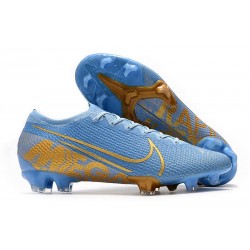 Crampons Nike Mercurial Vapor 13 Elite FG Homme Bleu Or