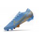 Crampons Nike Mercurial Vapor 13 Elite FG Homme Bleu Or