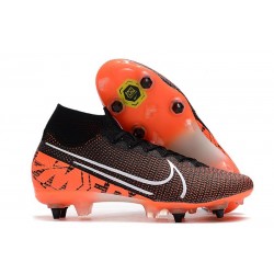 Nike Mercurial Superfly 7 Elite SG-PRO AC Noir Blanc Cramoisi