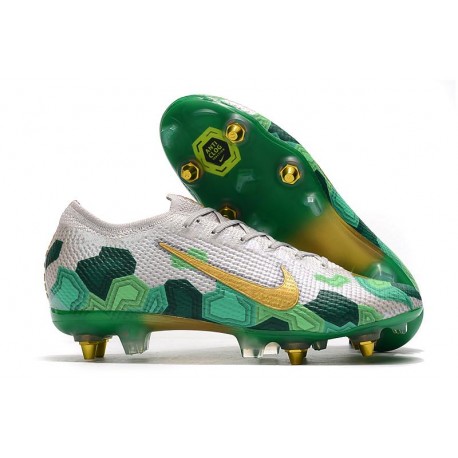 Nike Mercurial Vapor 13 Elite SG-PRO AC Mbappe Gris Vert Or
