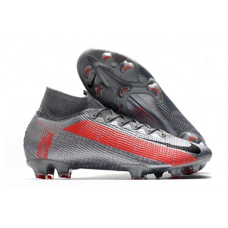Nike Mercurial Superfly 7 Elite Dynamic Fit FG -Gris Noir Cramoisi 