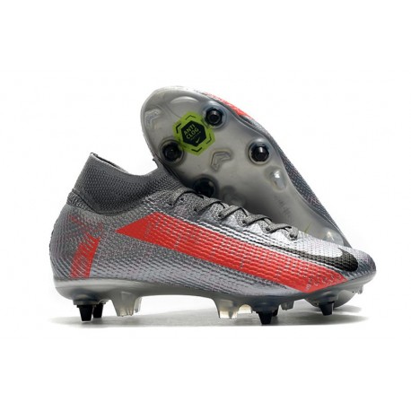 Nike Mercurial Superfly VII Elite DF SG-PRO Gris Noir Rouge