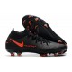 Crampons de Foot Nike Phantom GT Elite DF FG Noir Rouge Chili Gris