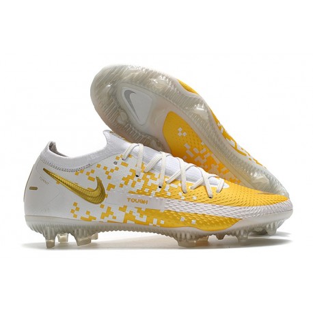 Chaussures Nouvelle Nike Phantom GT Elite FG Blanc Or