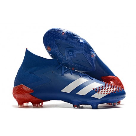 Crampon Nouveaux adidas Predator Mutator 20.1 FG Bleu Roi Blanc Rouge