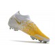 Crampons de Foot Nike Phantom GT Elite DF FG Or Blanc