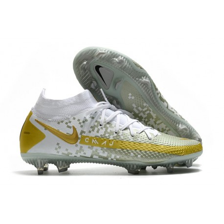 Nike Homme Phantom GT Elite DF FG Blanc Or