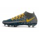 Crampons de Foot Nike Phantom GT Elite DF FG Gris Bleu Jaune
