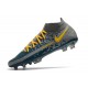 Crampons de Foot Nike Phantom GT Elite DF FG Gris Bleu Jaune