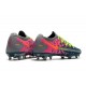 Nike Phantom GT Elite FG Crampon de Football Bleu Gris Rose