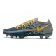 Nike Phantom GT Elite FG Crampon de Football Bleu Gris Jaune