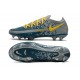 Nike Phantom GT Elite FG Crampon de Football Bleu Gris Jaune