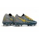 Nike Phantom GT Elite FG Crampon de Football Bleu Gris Jaune