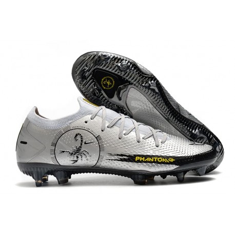 Nike Phantom GT Elite Scorpion FG Crampon de Football Argent Noir