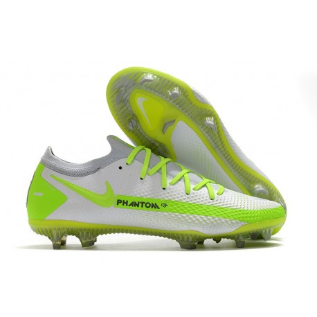 Nike Phantom GT Elite FG Crampon de Football Blanc Vert