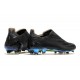 adidas X Ghosted+ FG Crampon Football Superstealth - Noir Bleu cyan