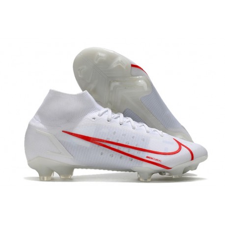 Nike Nouvelles Mercurial Superfly 8 Elite FG Blanc Rouge