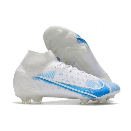 Nike Nouvelles Mercurial Superfly 8 Elite FG Blanc Bleu
