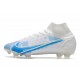 Nike Nouvelles Mercurial Superfly 8 Elite FG Blanc Bleu