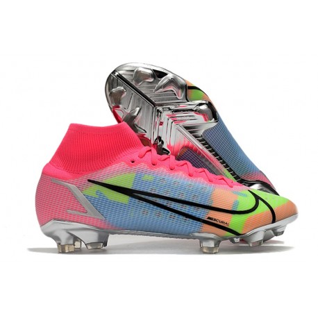 Nike Nouvelles Mercurial Superfly 8 Elite FG Rose Bleu Vert