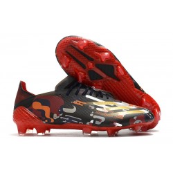 Chaussures adidas X Ghosted.1 FG /AG Noir Rouge Or