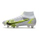 Nike Mercurial Superfly 8 Elite SG PRO Silver Safari - Blanc Noir Argenté Jaune Fluo