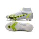 Nike Mercurial Superfly 8 Elite SG PRO Silver Safari - Blanc Noir Argenté Jaune Fluo