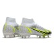 Nike Mercurial Superfly 8 Elite SG PRO Silver Safari - Blanc Noir Argenté Jaune Fluo