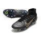 Chaussures Nike Mercurial Superfly VIII Elite SG Noir Or Métallique Argent Métallique