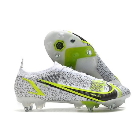 Nike Mercurial Vapor 14 Elite SG-Pro Silver Safari - Blanc Noir Argenté Jaune Fluo