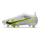 Nike Mercurial Vapor 14 Elite SG-Pro Silver Safari - Blanc Noir Argenté Jaune Fluo