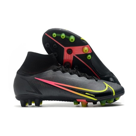 Nike Mercurial Superfly VIII Elite AG-Pro Black x Prism - Noir Jaune Rouge
